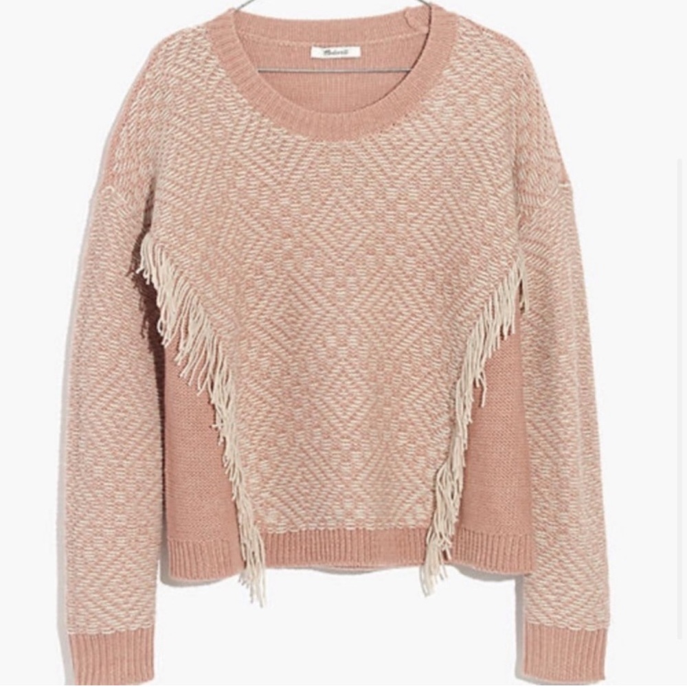 NWOT! Madewell Reverse Diamond Fringe Pullover Sweater (XS/S)